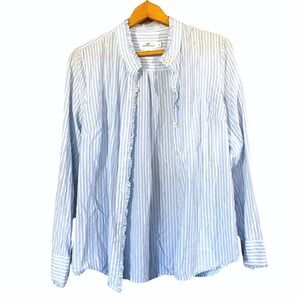 Vineyard Vines Ruffle‎ Trim Stripe Button Up Shirt Cosplay
